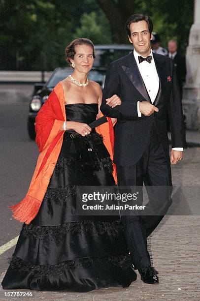 Infanta Elena Of Spain And Husband Jaime De Marichalar Attend A Gala At Bridgewater House Prior To The Wedding Of Princess Alexia Of Greece And...