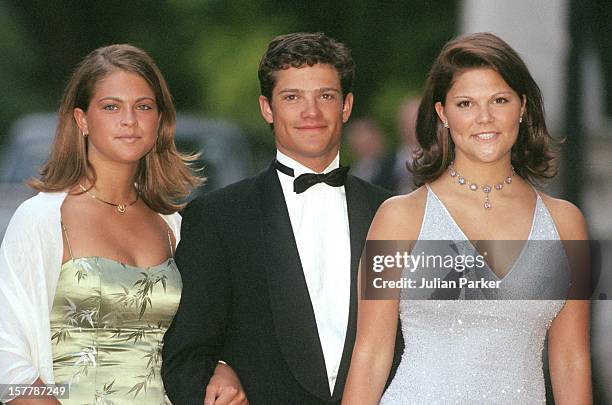 Crown Princess Victoria, Princess Madeleine & Prince Carl Philip Of Sweden Attend A Gala At Bridgewater House Prior To The Wedding Of Princess Alexia...