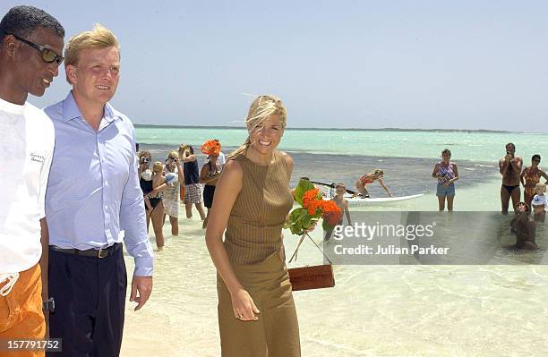 Crown Prince Willem Alexander & Crown Princess Maxima Of Holland Visit Bonaire, During Their Visit To The Dutch Antilles.The Royal Couple Visited The...