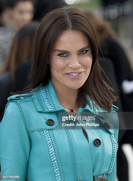 Ebru Salli Arrives At The Burberry Autumn Winter 2012 Womenswear Show During London Fashion Week At Kensington Gardens.