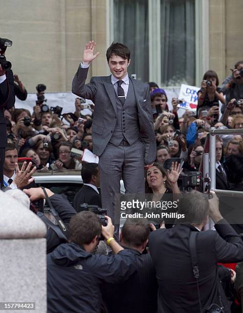 Daniel Radcliffe Arriving At The World Premiere Of Harry Potter And The Deathly Hallows Part 2, In Trafalgar Square In Central London.