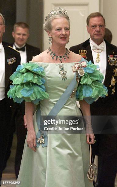 Queen Margrethe Ii Of Denmark Attends A Gala Dinner At Christiansborg Palace.
