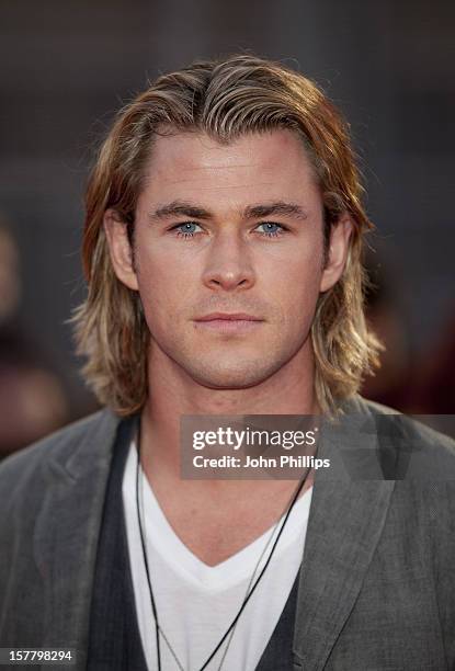 Chris Hemsworth Arrives At The European Premiere Of 'The Hunger Games' At The O2 Arena On March 14, 2012 In London.