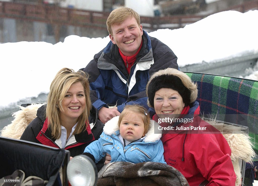 Dutch Royal Family Photocall In Lech, Austria