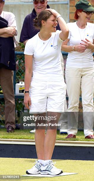 Crown Princess Victoria Of Sweden Plays Lawn Bowls At Princes Park Bowling Club In Melbourne, During Her Visit To Promote 'Swedish Style In...