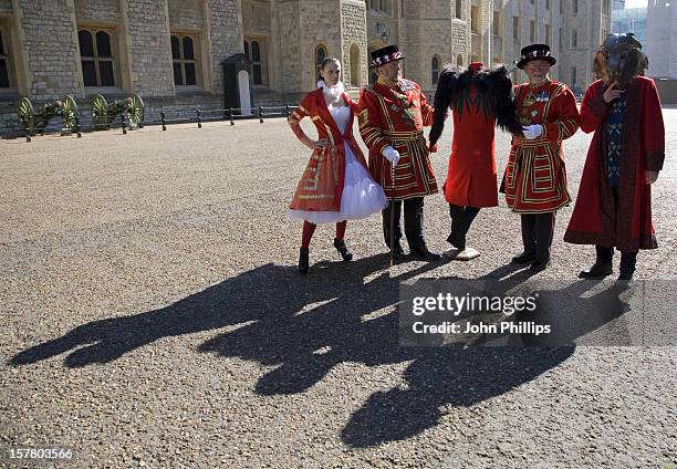 Yeoman John Keohane And Phil Wilson With Designs Modelled By Mash Models. Beefeater 24 Gin And The Design Museum Have Helped To Commission Fashion...