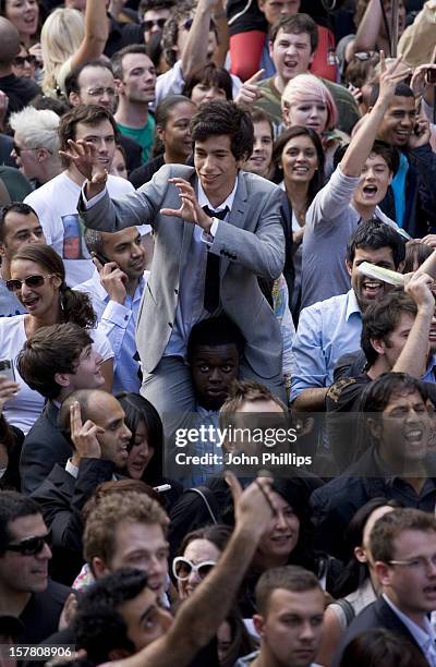 General View Of The Crowd Who Gathered For A Flash Mob Tribute To Michael Jackson Outside Liverpool Street Station In London.