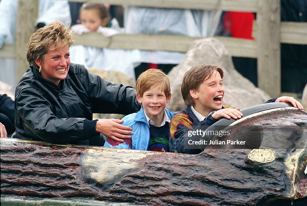 Diana, William & Harry At Thorpe Park