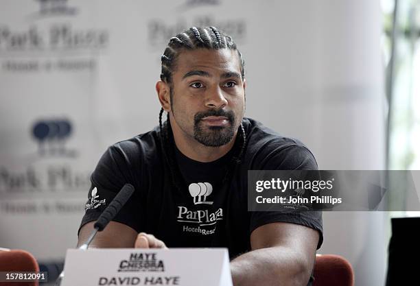 David Haye During The Press Conference At Park Plaza Riverbank, London.