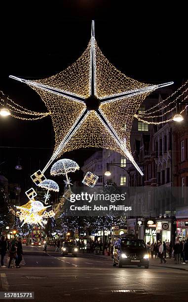 General View Of The Oxford Street Christmas Lights In London.