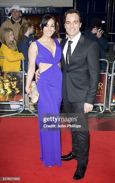 Ramin Karimloo And Mandy Karimlo Arrives At The 2011 Lawrence Olivier Awards At The Theatre Royal In London.