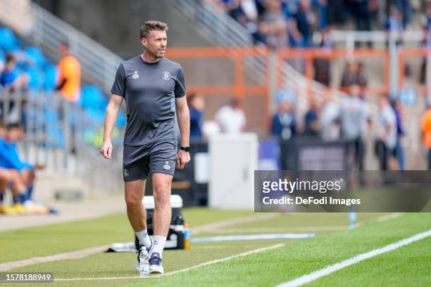 Head coach Rob Edwards of Luton Town looks on during the pre-season friendly match between VfL Bochum and Luton Town at on August 5, 2023 in Bochum,...
