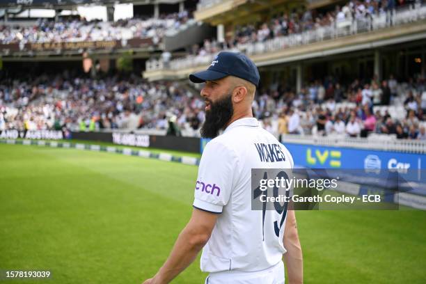 As part of the Fifth LV= Insurance Men's Ashes Test Match: Day 3 Supporting Alzheimer’s Society, England cricketers are wearing their teammates names...