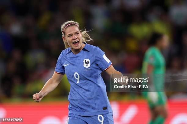 Eugenie Le Sommer of France celebrates after scoring her team's first goal during the FIFA Women's World Cup Australia & New Zealand 2023 Group F...