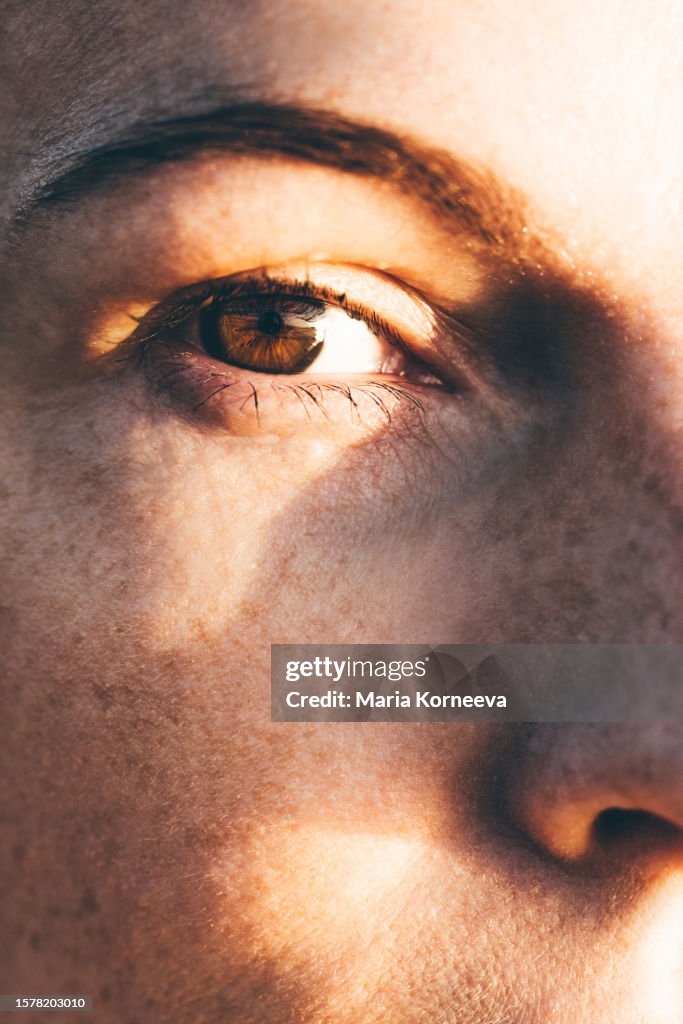 Beautiful face and eye close up.