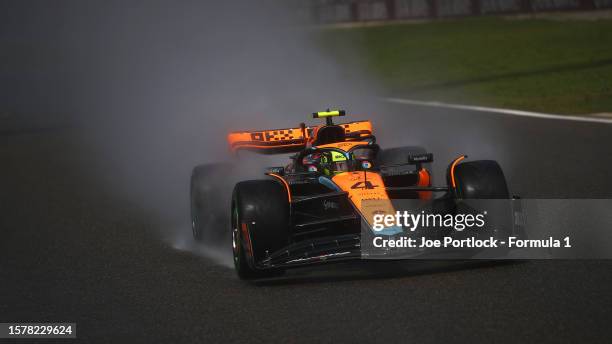 Lando Norris of Great Britain driving the McLaren MCL60 Mercedes on track during the Sprint Shootout ahead of the F1 Grand Prix of Belgium at Circuit...