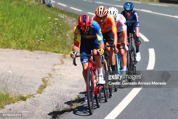 Julien Bernard of France and Team Lidl - Trek, Mikel Iturria of Spain and Team Euskaltel - Euskadi, Franck Bonnamour of France and Team AG2R Citroën...