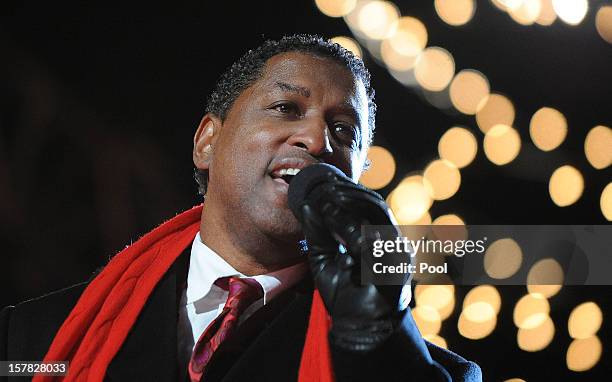 Songwriter and producer Kenny 'Babyface' Edmonds performs at a concert during the 90th National Christmas Tree Lighting Ceremony on the Ellipse...