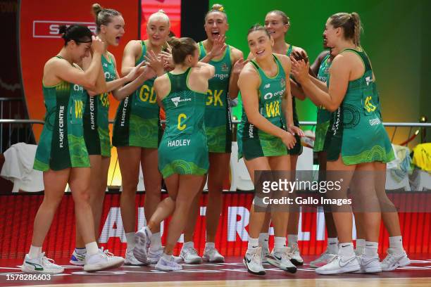 Team Australia ahead of the Netball World Cup 2023, Semi Final 2 match between Jamaica and Australia at Cape Town International Convention Centre,...