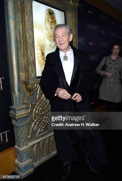Sir Ian McKellen attends "The Hobbit: An Unexpected Journey" New York premiere benefiting AFI at Ziegfeld Theater on December 6, 2012 in New York...
