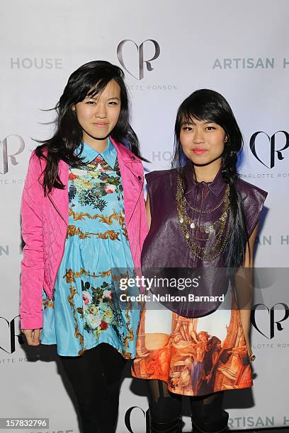 Nicole Effendy and Rachel Effendy attend the Charlotte Ronson + Artisan House Host Spring/Summer 2013 Handbag Preview on December 6, 2012 in New York...