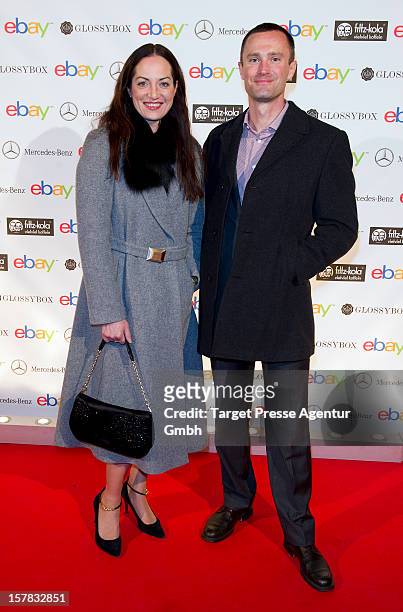 Actress Natalia Woerner and Martin Tschopp, general manager of Ebay Germany attend the Ebay Pop-Up Store opening at Oranienburger Strasse on December...
