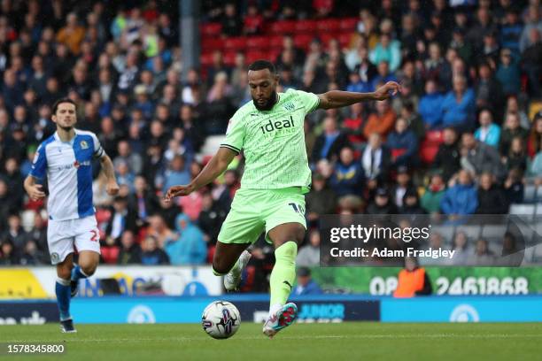 Matt Phillips of West Bromwich Albion scores a goal to make it 1-2 during the Sky Bet Championship match between Blackburn Rovers and West Bromwich...