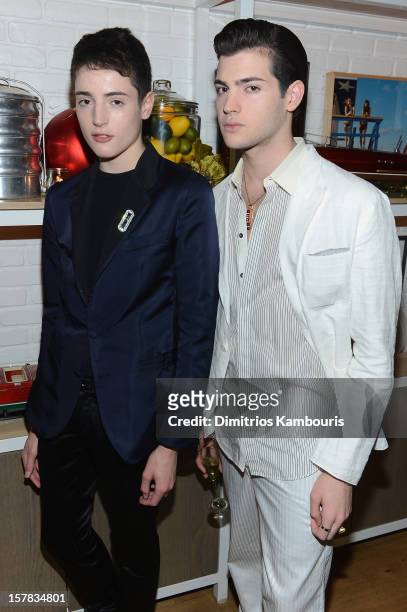 Harry Brant and Peter Brant II attend the Aby Rosen & Samantha Boardman dinner at The Dutch on December 6, 2012 in Miami, Florida.