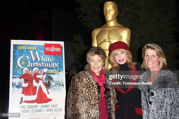 Dena Kaye, Mary Crosby and Monsita Ferrer Botwick attend the Academy Of Motion Picture Arts and Sciences' presents it's a "White Christmas" held at...