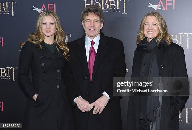 Cassidy Horn, Alan Horn, and Cindy Horn attend "The Hobbit: An Unexpected Journey" New York Premiere Benefiting AFI - Red Carpet And Introduction at...