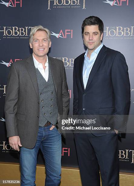 News anchors Sam Champion and Josh Elliott attend "The Hobbit: An Unexpected Journey" New York Premiere Benefiting AFI - Red Carpet And Introduction...