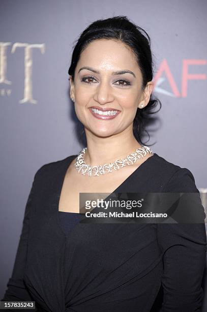 Archie Panjabi attends "The Hobbit: An Unexpected Journey" New York Premiere Benefiting AFI - Red Carpet And Introduction at Ziegfeld Theater on...