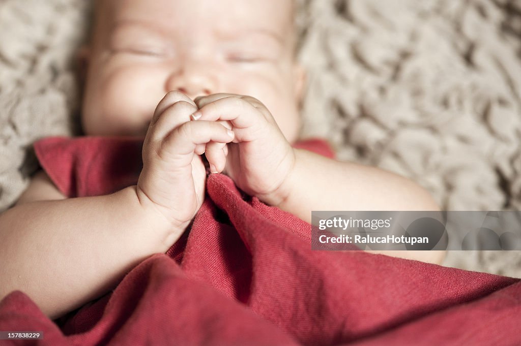 Baby girl's hands detail