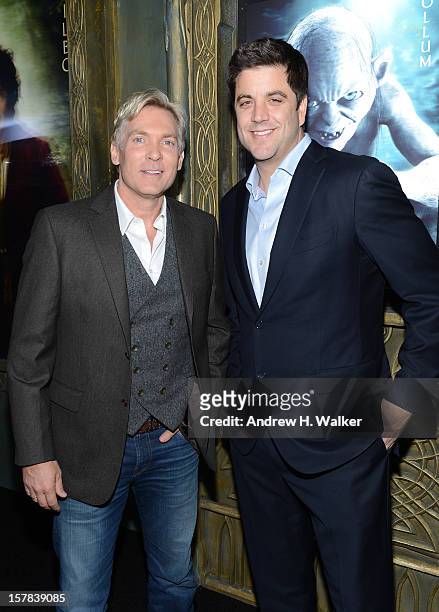 News anchors Sam Champion and Josh Elliott attend "The Hobbit: An Unexpected Journey" New York Premiere Benefiting AFI - Red Carpet And Introduction...