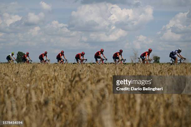 Hugo Page of France and Team Intermarché - Circus - Wanty, Michał Kwiatkowski of Poland, Thymen Arensman of The Netherlands, Geraint Thomas of The...