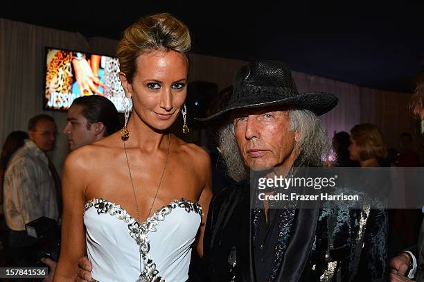 Lady Victoria Hervey and James Goldstein attend the amfAR Inspiration Miami Beach Party at Soho Beach House on December 6, 2012 in Miami Beach,...
