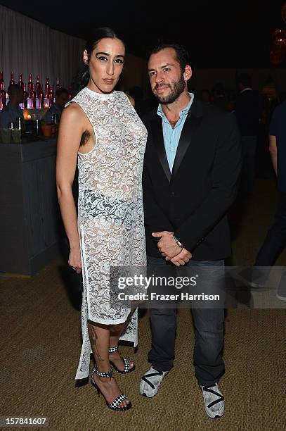 Ladyfag and Josh Wood attend the amfAR Inspiration Miami Beach Party at Soho Beach House on December 6, 2012 in Miami Beach, Florida.