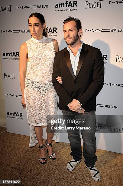 Ladyfag and Josh Wood attend the amfAR Inspiration Miami Beach Party at Soho Beach House on December 6, 2012 in Miami Beach, Florida.