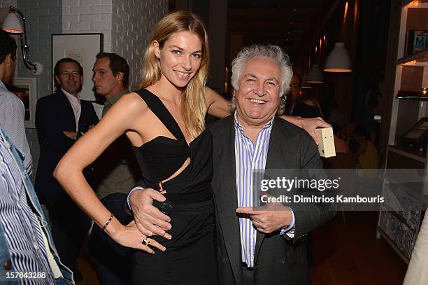 Jessica Hart and Tony Shafrazi attend the Aby Rosen & Samantha Boardman dinner at The Dutch on December 6, 2012 in Miami, Florida.