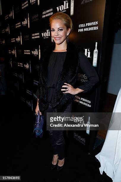 Actress Amy Paffrath attends Voli Light Vodka's Holiday Party hosted by Fergie Benefiting Cellphones for Soldiers at SkyBar at the Mondrian Los...