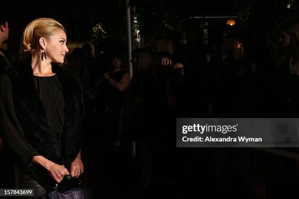 Actress Amy Paffrath attends Voli Light Vodka's Holiday Party hosted by Fergie Benefiting Cellphones for Soldiers at SkyBar at the Mondrian Los...