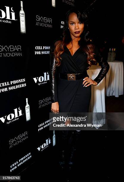Singer LeToya Luckett attends Voli Light Vodka's Holiday Party hosted by Fergie Benefiting Cellphones for Soldiers at SkyBar at the Mondrian Los...