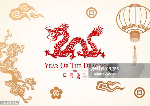 feierlichkeiten zum jahr des drachen - chinese lantern stock-grafiken, -clipart, -cartoons und -symbole