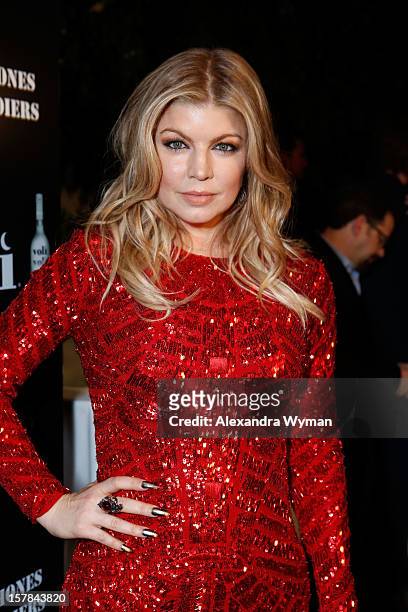 Host Fergie attends Voli Light Vodka's Holiday Party hosted by Fergie Benefiting Cellphones for Soldiers at SkyBar at the Mondrian Los Angeles on...