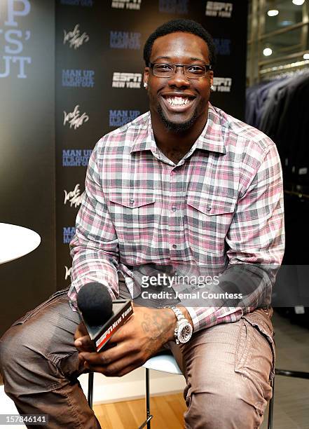 Player Jason Pierre-Paul attends Guys' Night Out at the Lord & Taylor Flagship store on December 6, 2012 in New York City.