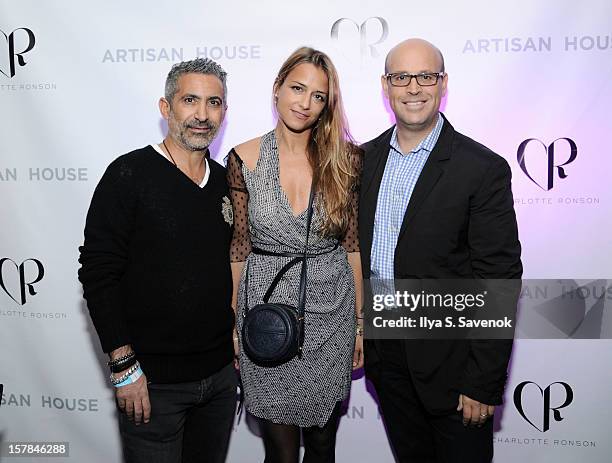 Steve Russo, Charlotte Ronson and Aaron Nir attend Charlotte Ronson + Artisan House Host Spring/Summer 2013 Handbag Preview on December 6, 2012 in...