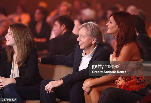 Andrea Berg with her husband Uli Ferber and daughter Lena Maria attend the Andrea Berg 'Die 20 Jahre Show' at Baden Arena on December 6, 2012 in...