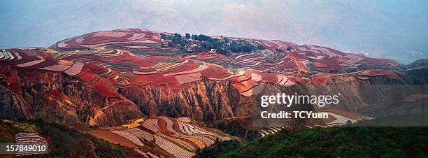 photogenic farmlands in yunnan, china - dongchuan stock pictures, royalty-free photos & images