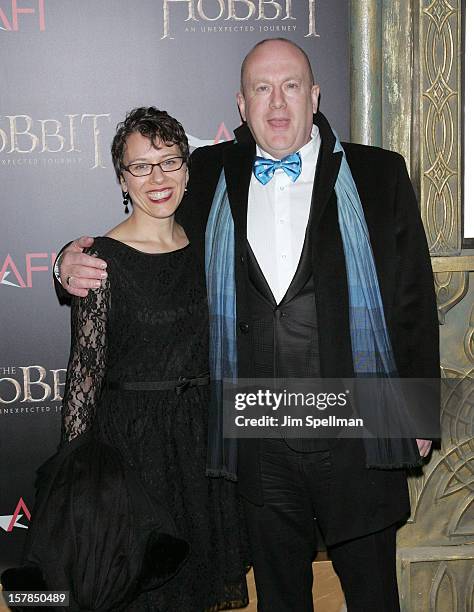 Actor Peter Hambleton and guest attend "The Hobbit: An Unexpected Journey" premiere at the Ziegfeld Theater on December 6, 2012 in New York City.