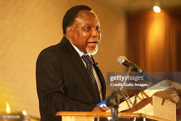 Deputy President Kgalema Motlanthe delivers his address at the Jacob Zuma Centennial lecture on December 6, 2012 in Potchefstroom, South Africa. The...